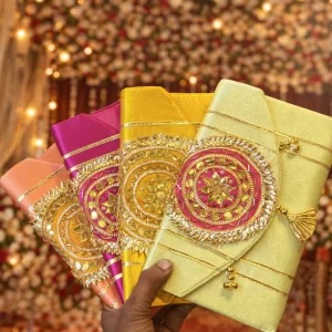 Jaipuri gota patti handwork patch clutch purse for wedding and festive wear