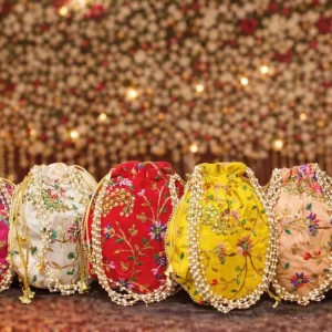 Luxury handmade embroidery potli bag for Indian wedding