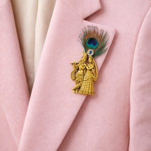 Radha Krishna brooch pin for festive and wedding occasions