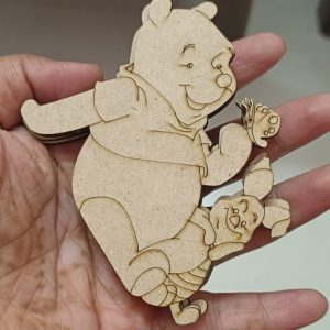 Adorable bear with cub MDF wooden cutout 4 inch for DIY painting and crafts