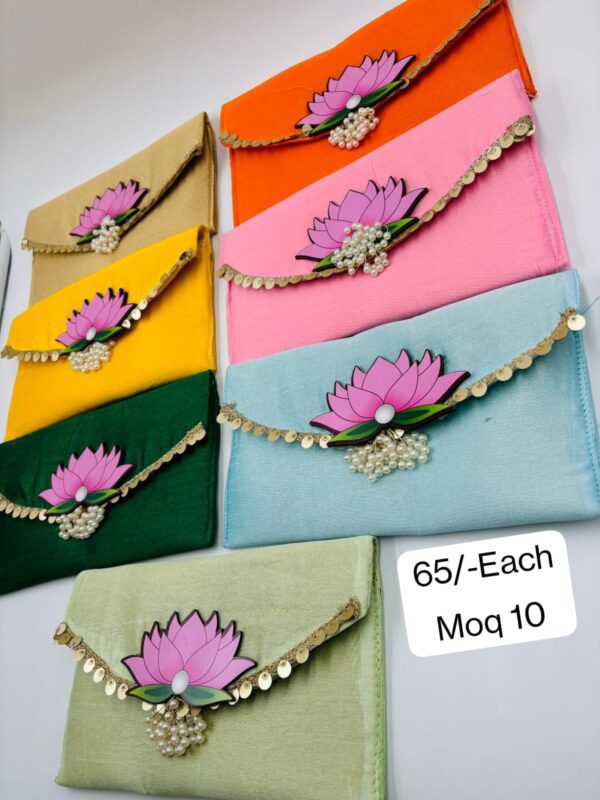 Lotus silk clutch purse