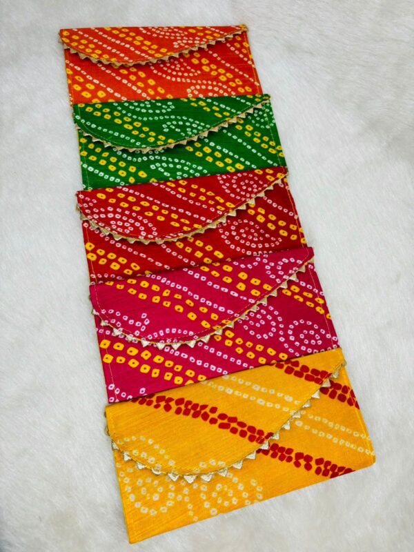Bandhej satin print cash envelope
