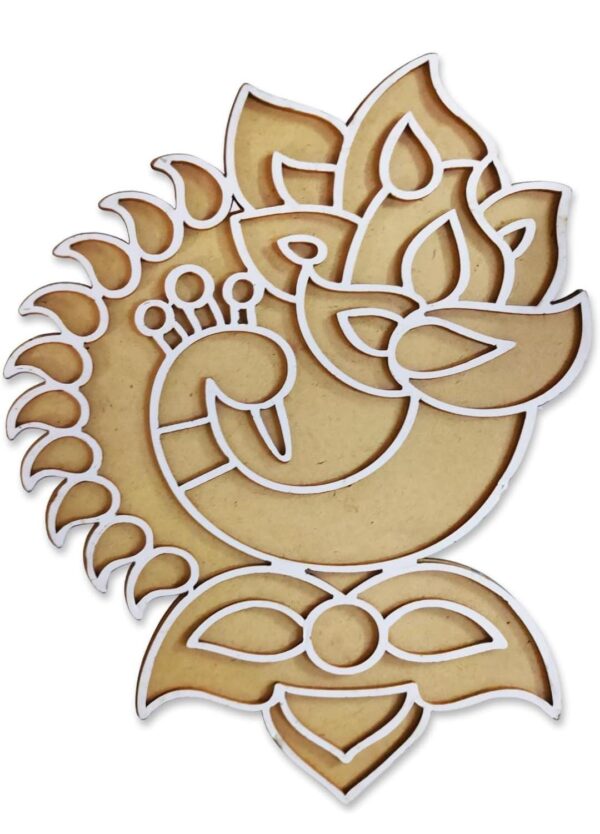 12 inch rangoli stencil peacock design