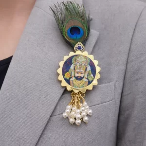 Religious Khatu Shyam Ji lapel pin brooch for blazer and sherwani