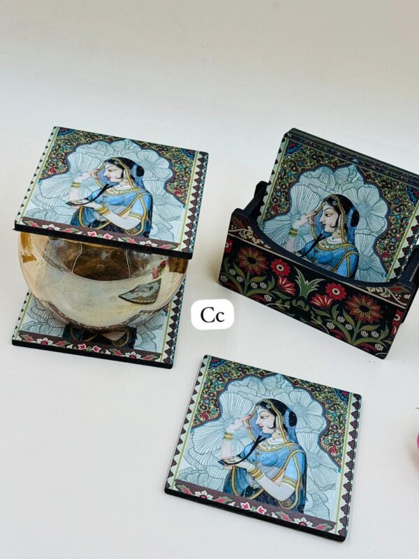 Square Shaped Wooden Set Of 6 Coaster