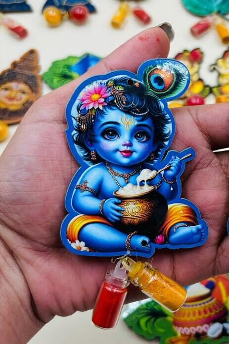 Baby Krishna pasappu haldi kumkum set for pooja and festive gifting