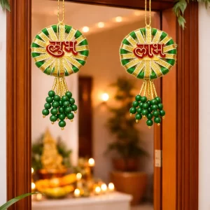 Pearl design Shubh Labh wall hanging for Diwali home decor