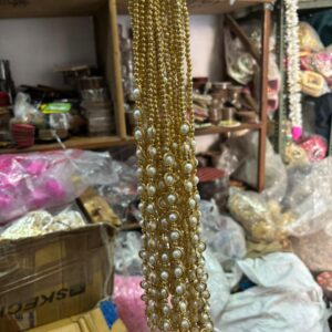 Golden White Pearl Wedding Barati Swagat Mala