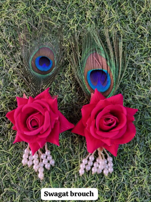 Red Rose Morpankh Brooch