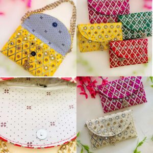 Mirror Gotta Embroidered Zari Design Clutch