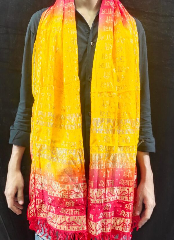 Silk Bandhani Jai Shree Shyam Dupatta
