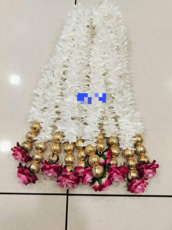 Handmade Gota Ball With Velvet Rose & Paper Gajra