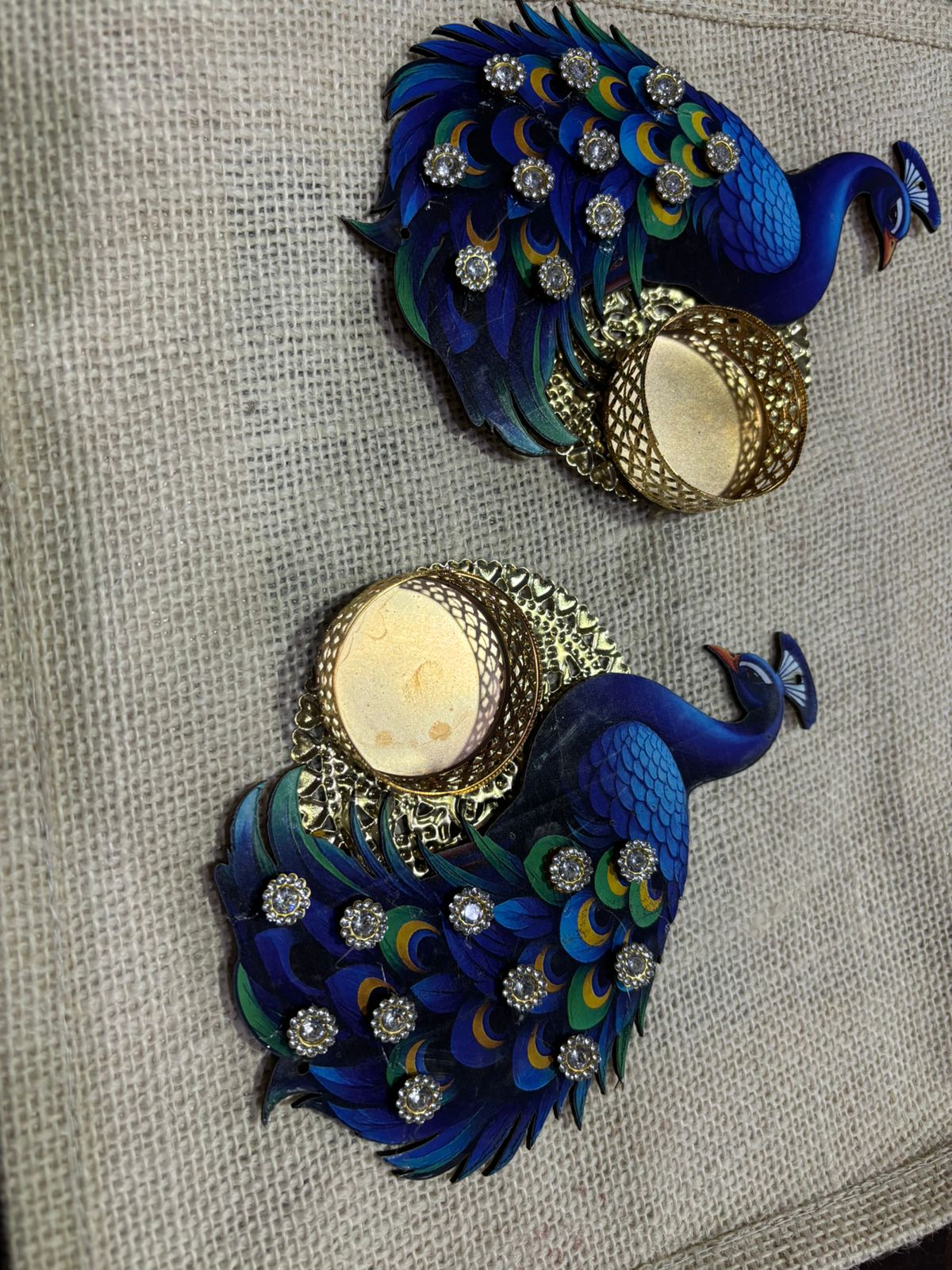 Tea Light Peacock Design | Pair Decorative Peacock Tealight Candle Holder for Home, Diwali & Festive Décor
