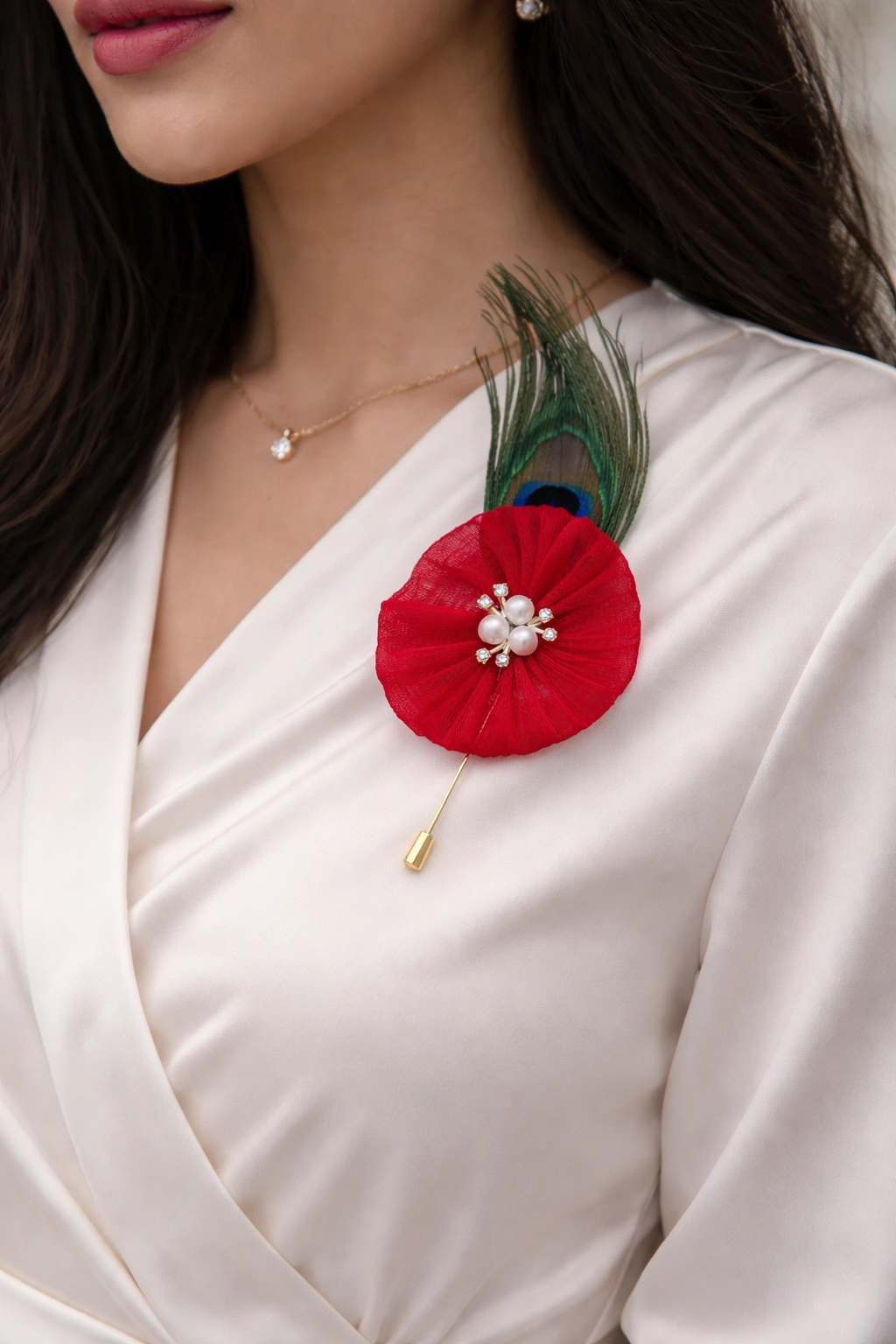 Designer Orjanga flower lapel pin for groom and men blazer