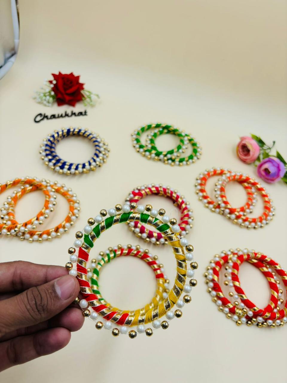 Designer Moti Kangan – Traditional & Fancy Pearl bangles / (2 piece)