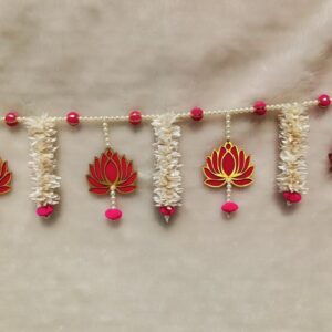Lotus & Flower Design Latkan Bandarwal Decorative Door Toran for Festivals & Weddings