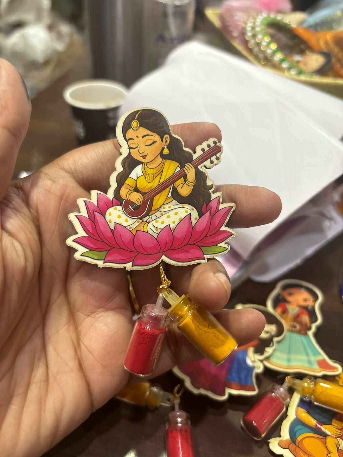 Saraswati & Aksharambh Sanskaar Theme Haldi Kumkum Hamper | Traditional Gift Hampers (1 Piece)