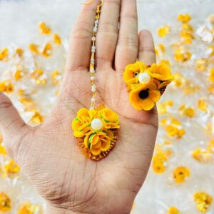 Designer Maang Tikka with Finger Ring Set for Wedding & Festive Wear