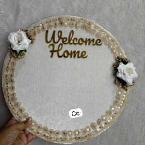 Decorative Welcome Footprint Plate for Wedding, Haldi & Entry Ceremony