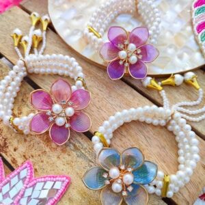 Designer Pearl Flower Bracelet – Trendy & Traditional Styles.( 1 Piece)