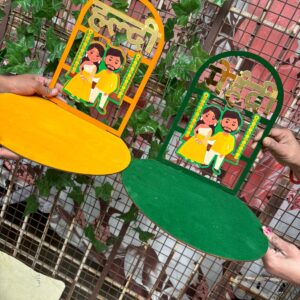 Handmade Haldi Mehndi Thali | Wedding Ritual Decorative Plate.