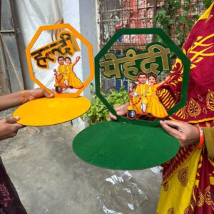 Designer Haldi & Mehndi Ceremony Platter | Bridal Ritual Plate.