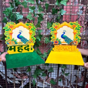 Peacock Design Haldi Mehndi Plate | Wedding Ceremony Decorative Plate.