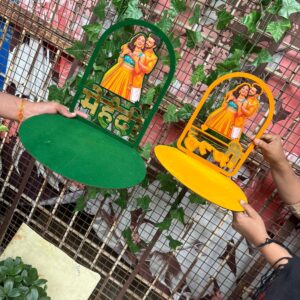 Traditional Haldi Mehndi Plate | Wedding Ceremony Decorative Thali