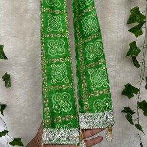 Traditional Colourful Bandhej Swagat Patka – Baraat & Guest Welcome.(1 Piece)