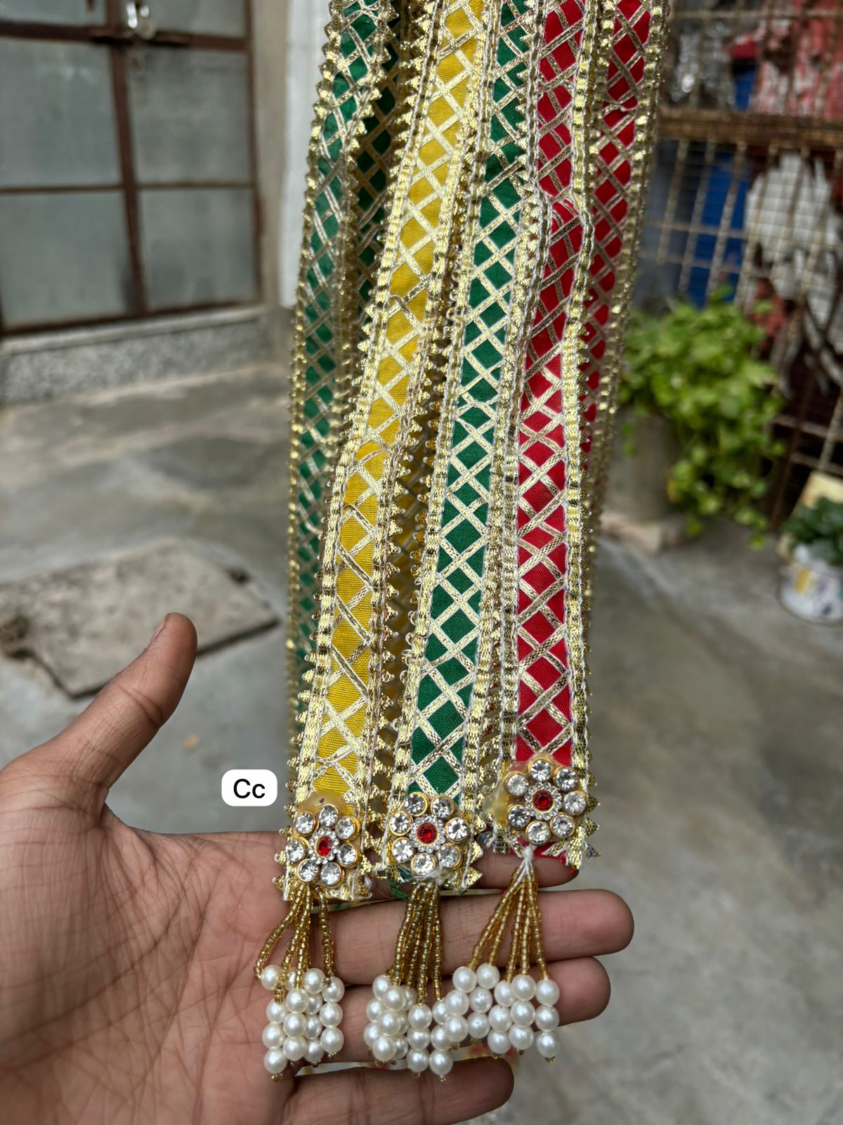 Colourful barat swagat patka worn during wedding baraat welcome ceremony