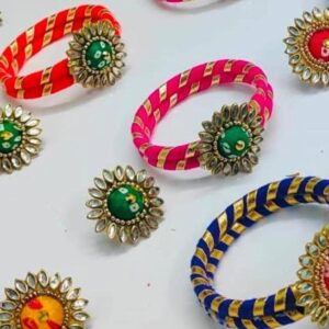 Bandhej And kundan Design Bracelet and ring   – Traditional Rajasthani Accessories. (1 piece)