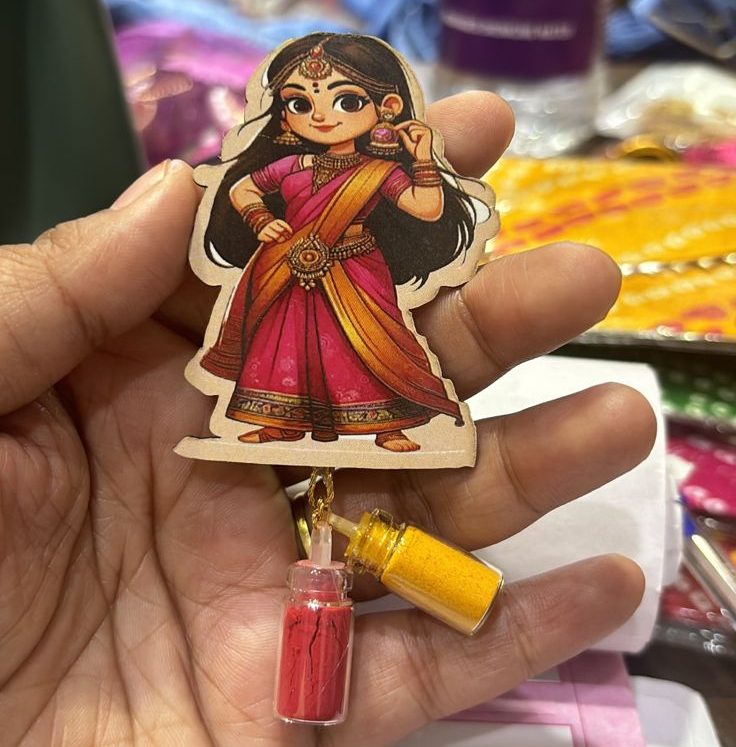 Girl and woman half design saree with elegant traditional patterns