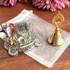 Mini Cow & Morpank Design Phera Bell | Wedding & Pooja Gift Items