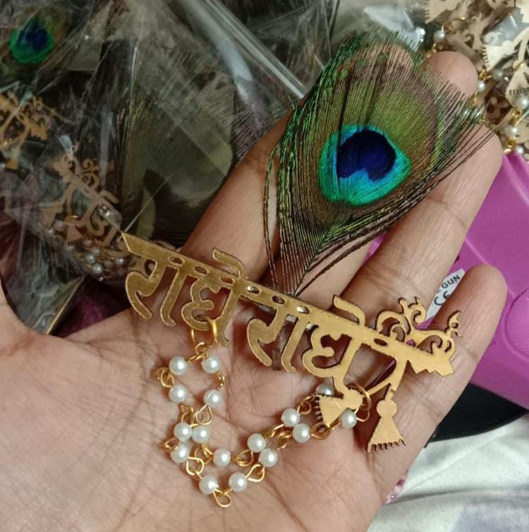 Elegant Radhe Radhe Brooch – Traditional Wedding & Festive Wear Accessory - Image 2
