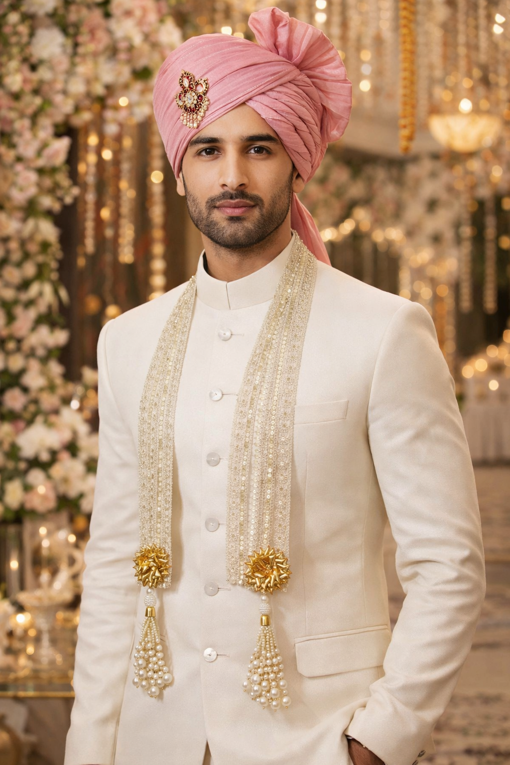 Traditional heavy silver wedding swagat phatka for groom entry