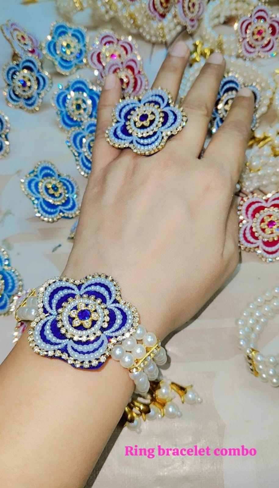 Stylish ring and bracelet set for girls fashion jewellery combo