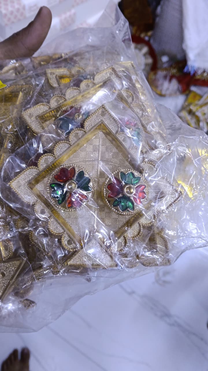 Kite design roli chawal plate used for wedding rituals and puja ceremonies