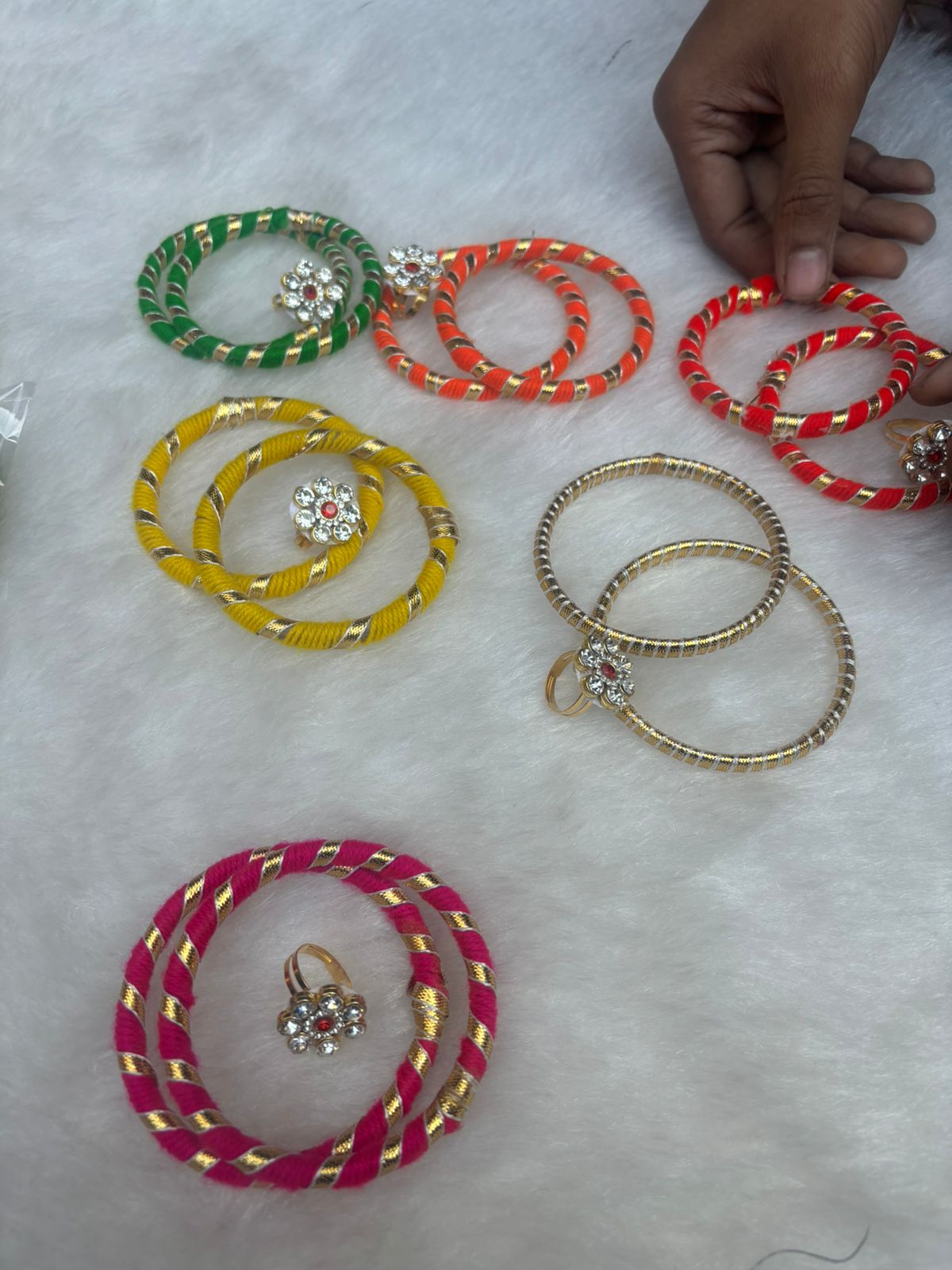 Traditional bangle pair with matching ring for women