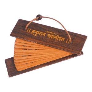 Traditional wooden Hanuman Chalisa and dohe hanging scripture for home temple decor