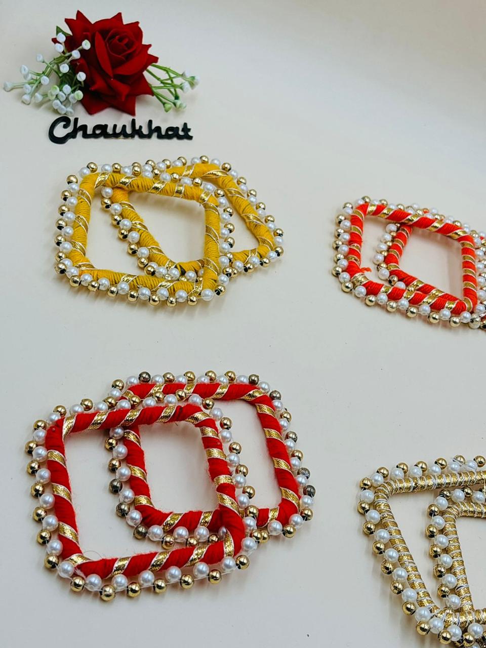 Designer pearl bangal for wedding and festive wear with elegant pearl detailing