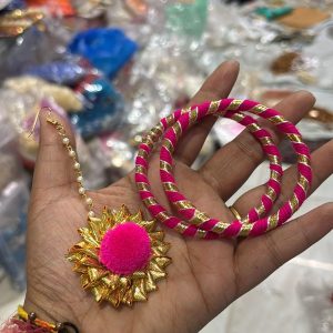 Traditional bangle with latkan for festive and wedding wear