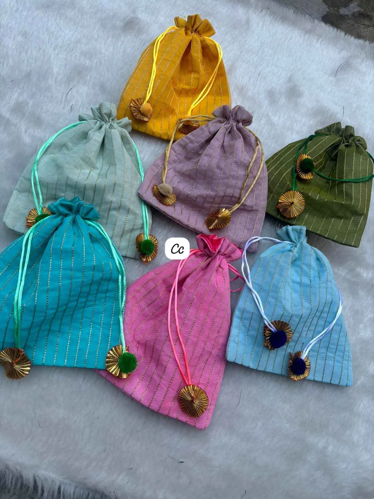 Elegant 8x10 drawstring potli pouch for wedding favors