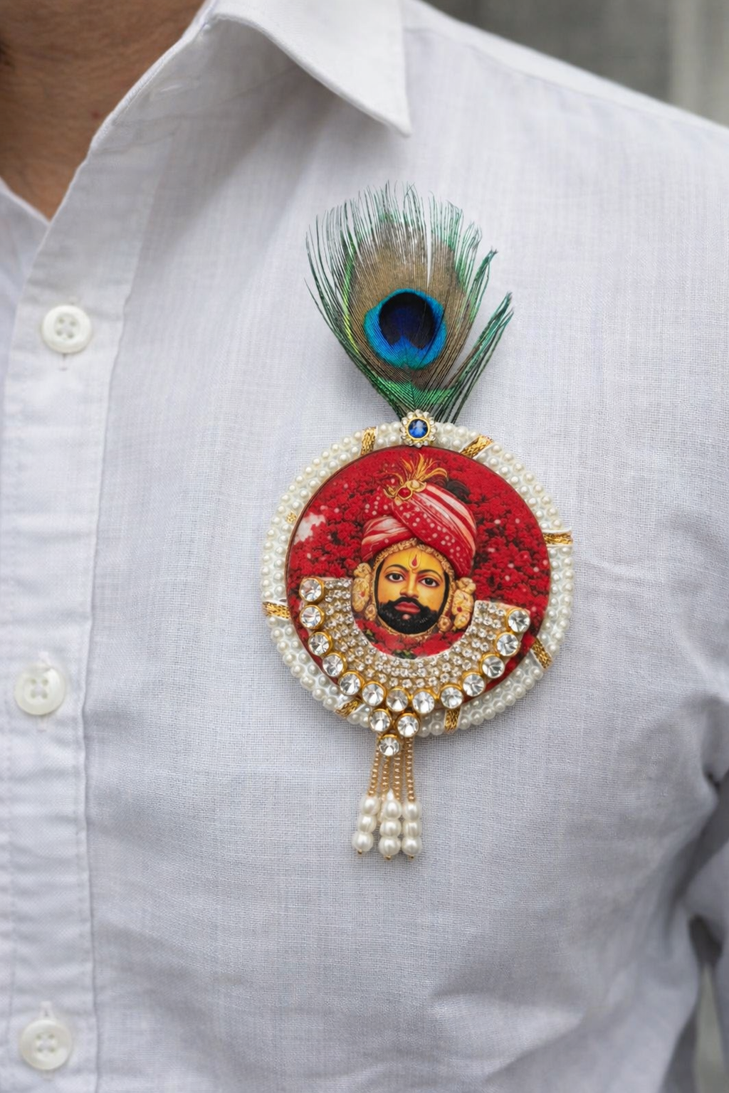 Designer Khatu Shyam Ji pagdi brooch for men and festive wear