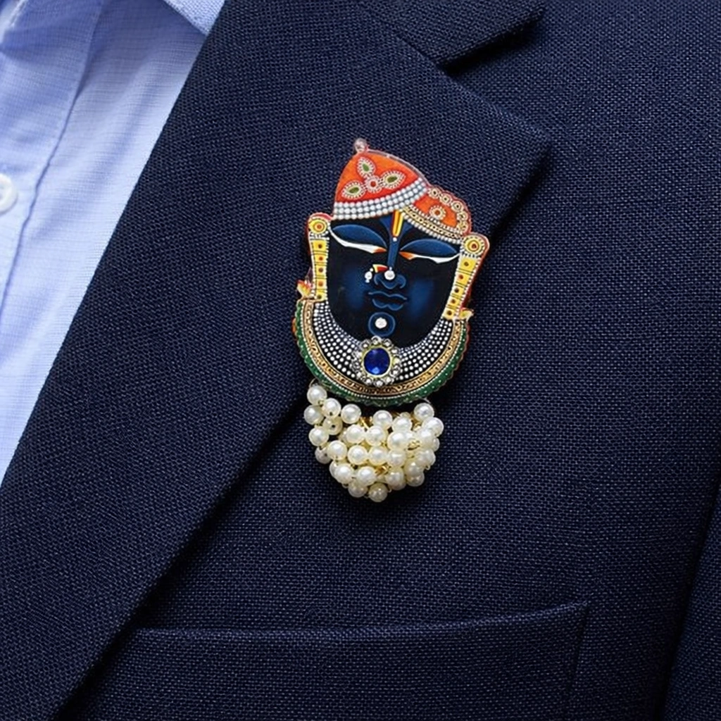 Premium Shreenathji brooch for wedding and festive wear