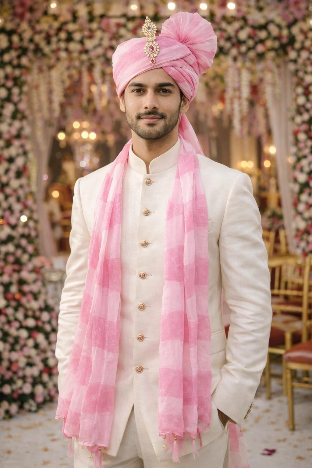 Pink bandhani dupatta for wedding and festive wear