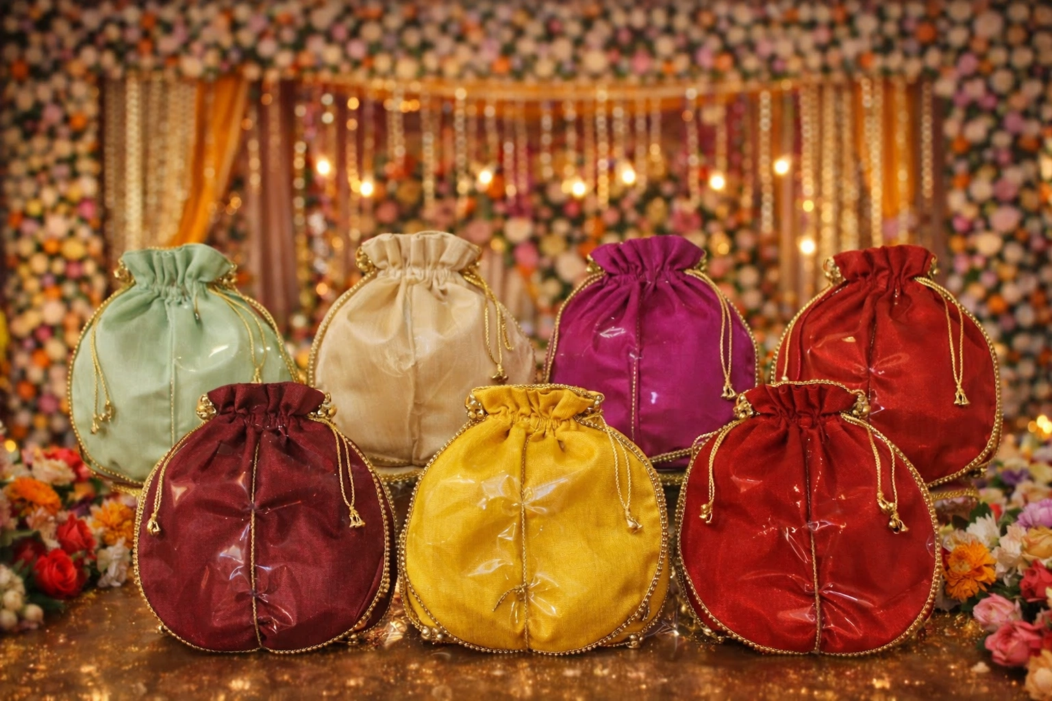 Plain fabric potli bag for embroidery, printing and custom decoration