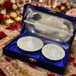 Decorative silver bowl set for home décor and festive gifting