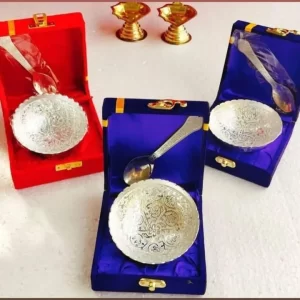 German silver pooja bowl with premium gift box for return gifts