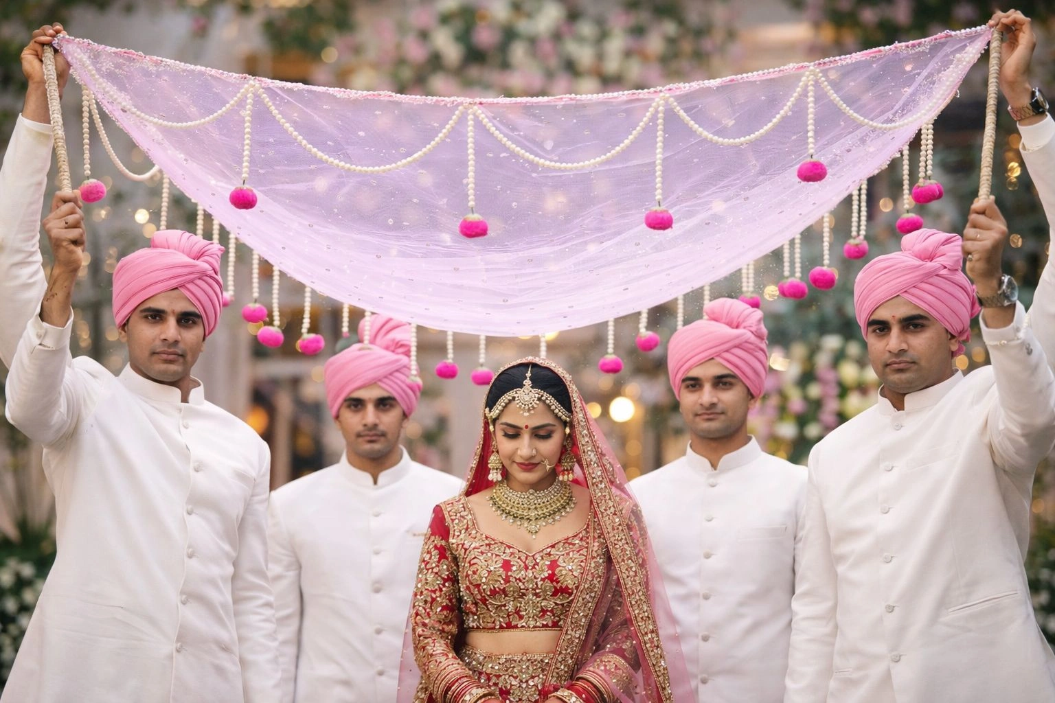 Bridal Entry Flower Chadar for Indian Wedding Ceremony