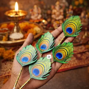 Morpankh design tilak stick for Krishna pooja and Laddoo Gopal